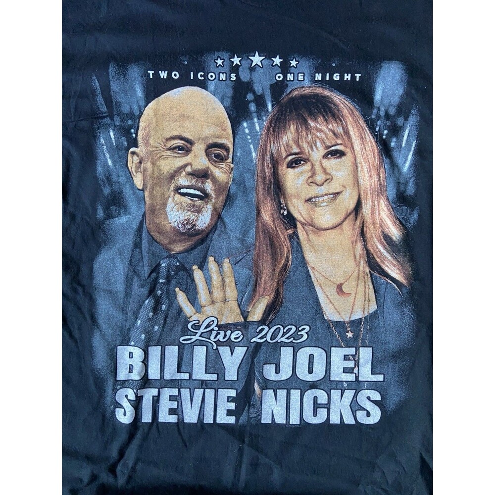 Billy Joel Stevie Nicks Live 2023 Tour T-Shirt Size L Black Concert Fan Merch - Picture 3 of 8